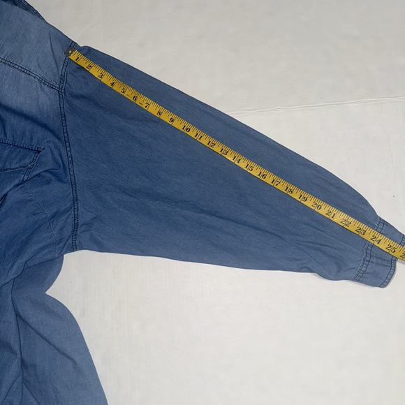 Torrid Womens 6X Shirt Denim Chambray Western Rodeo Fall Cowgirl Cotton Soft - Picture 5 of 7